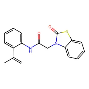 2-(2-oxo-1,3-benzothiazol-3-yl)-N-(2-prop-1-en-2-ylphenyl)acetamide structure