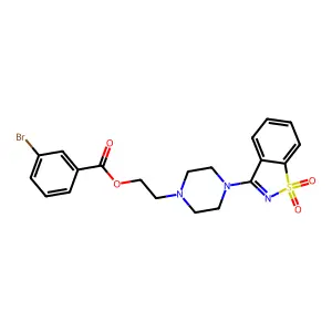 2-[4-(1,1-Dioxido-1,2-benzothiazol-3-yl)piperazin-1-yl]ethyl 3-bromobenzoate structure