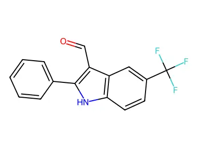 1H-Indole-3-carboxaldehyde, 2-phenyl-5-(trifluoromethyl)- structure
