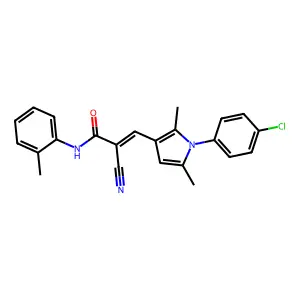 3-[1-(4-chlorophenyl)-2,5-dimethyl-1H-pyrrol-3-yl]-2-cyano-N-(2-methylphenyl)acrylamide structure