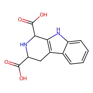 2,3,4,9-tetrahydro-1H-pyrido[3,4-b]indole-1,3-dicarboxylic acid structure