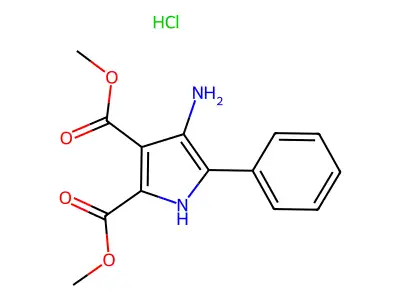 Pyrrole-2,3-dicarboxylic acid, 4-amino-5-phenyl-, dimethyl ester, monohydrochloride structure