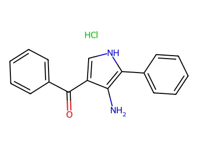 Methanone, (4-amino-5-phenyl-1H-pyrrol-3-yl)phenyl-, monohydrochloride structure