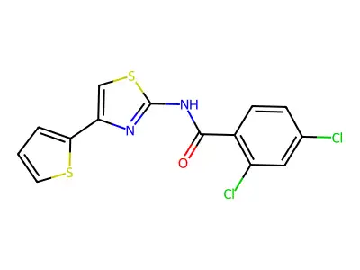 2,4-Dichloro-N-[4-(thiophen-2-YL)-1,3-thiazol-2-YL]benzamide structure