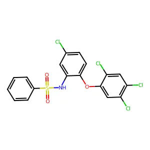 N-[5-chloro-2-(2,4,5-trichlorophenoxy)phenyl]benzenesulfonamide structure
