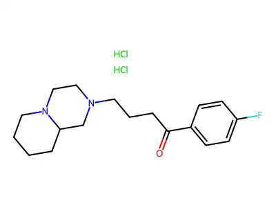 4-(1,3,4,6,7,8,9,9a-octahydropyrido[1,2-a]pyrazin-2-yl)-1-(4-fluorophenyl)butan-1-one;dihydrochloride structure