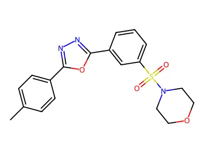 4-[3-[5-(4-Methylphenyl)-1,3,4-oxadiazol-2-yl]phenyl]sulfonylmorpholine structure