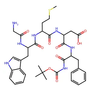 tertiary-Butyloxycarbonyl-glycyl-tryptophyl-methionyl-aspartyl-phenylalaninamide structure