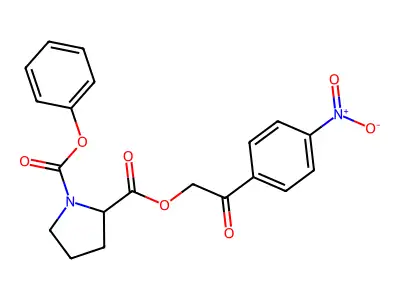 2-O-[2-(4-nitrophenyl)-2-oxoethyl] 1-O-phenyl pyrrolidine-1,2-dicarboxylate structure