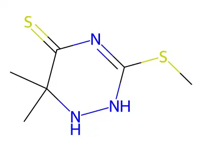 6,6-Dimethyl-3-methylsulfanyl-1,2-dihydro-1,2,4-triazine-5-thione structure