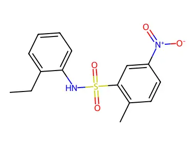 N-(2-ethylphenyl)-2-methyl-5-nitrobenzenesulfonamide structure