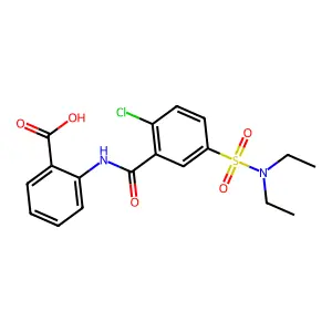 2-[2-Chloro-5-(diethylsulfamoyl)benzamido]benzoic acid structure
