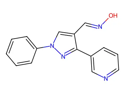 (NE)-N-[(1-phenyl-3-pyridin-3-ylpyrazol-4-yl)methylidene]hydroxylamine structure