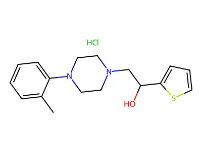 1-Piperazineethanol, 4-(2-methylphenyl)-alpha-2-thienyl-, hydrochloride (1:1) structure