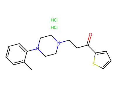 1-Propanone, 1-(2-thienyl)-3-(4-(o-tolyl)-1-piperazinyl)-, dihydrochloride structure