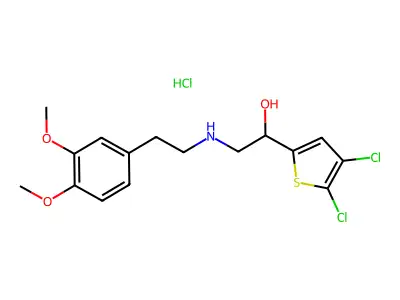 Ethanol, 1-(4,5-dichloro-2-thienyl)-2-((3,4-dimethoxyphenethyl)amino)-, hydrochloride structure