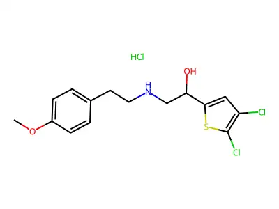 Ethanol, 1-(4,5-dichloro-2-thienyl)-2-((p-methoxyphenethyl)amino)-, hydrochloride structure