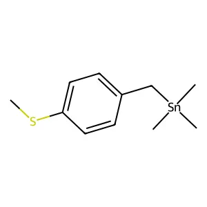 Stannane, trimethyl((4-(methylthio)phenyl)methyl)- structure