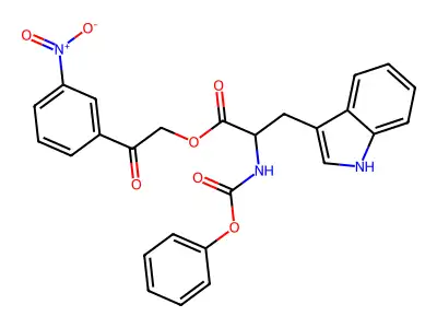 2-(3-Nitrophenyl)-2-oxoethyl N-(phenoxycarbonyl)tryptophanate structure