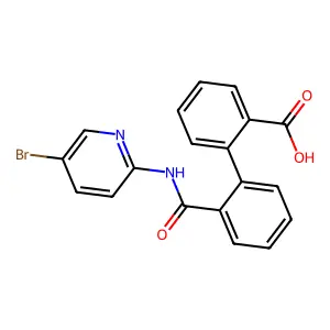 2-[2-[(5-Bromopyridin-2-yl)carbamoyl]phenyl]benzoic acid structure