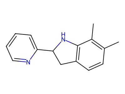 6,7-Dimethyl-2-(pyridin-2-yl)indoline structure