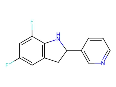 5,7-Difluoro-2-(pyridin-3-yl)indoline structure