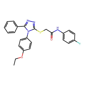 2-[[4-(4-ethoxyphenyl)-5-phenyl-1,2,4-triazol-3-yl]sulfanyl]-N-(4-fluorophenyl)acetamide structure