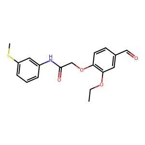 2-(2-ethoxy-4-formylphenoxy)-N-[3-(methylsulfanyl)phenyl]acetamide structure