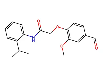 2-(4-formyl-2-methoxyphenoxy)-N-[2-(propan-2-yl)phenyl]acetamide structure