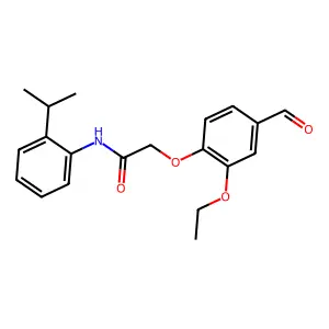 2-(2-ethoxy-4-formylphenoxy)-N-[2-(propan-2-yl)phenyl]acetamide structure