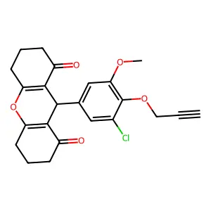 9-(3-chloro-5-methoxy-4-prop-2-ynoxyphenyl)-3,4,5,6,7,9-hexahydro-2H-xanthene-1,8-dione structure