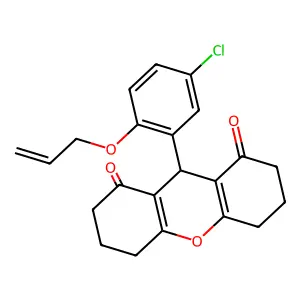 9-(5-chloro-2-prop-2-enoxyphenyl)-3,4,5,6,7,9-hexahydro-2H-xanthene-1,8-dione structure