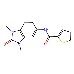 N-(1,3-dimethyl-2-oxobenzimidazol-5-yl)thiophene-2-carboxamide structure