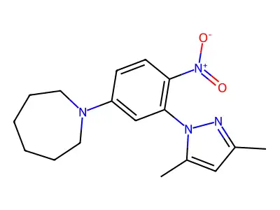 1-[3-(3,5-Dimethylpyrazol-1-yl)-4-nitrophenyl]azepane structure