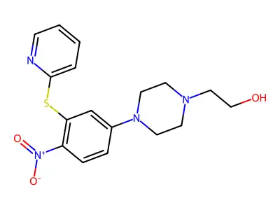 2-[4-(4-Nitro-3-pyridin-2-ylsulfanylphenyl)piperazin-1-yl]ethanol structure