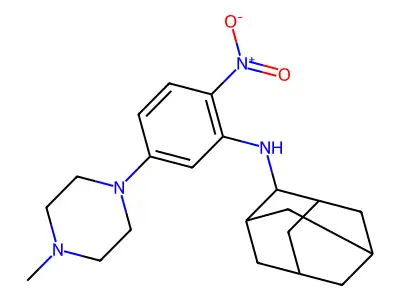 N-[5-(4-methylpiperazin-1-yl)-2-nitrophenyl]adamantan-2-amine structure