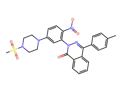 2-(5-(4-(methylsulfonyl)piperazin-1-yl)-2-nitrophenyl)-4-(p-tolyl)phthalazin-1(2H)-one structure