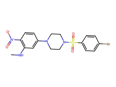 5-[4-(4-bromophenyl)sulfonylpiperazin-1-yl]-N-methyl-2-nitroaniline structure