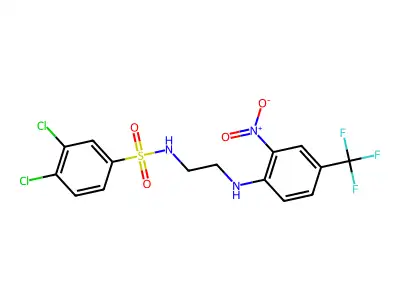 3,4-dichloro-N-[2-[2-nitro-4-(trifluoromethyl)anilino]ethyl]benzenesulfonamide structure