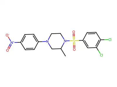 1-(3,4-Dichlorophenyl)sulfonyl-2-methyl-4-(4-nitrophenyl)piperazine structure