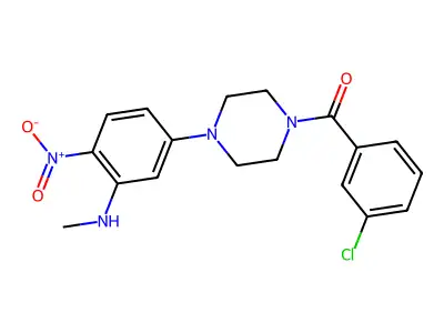 (3-Chlorophenyl){4-[3-(methylamino)-4-nitrophenyl]piperazin-1-yl}methanone structure