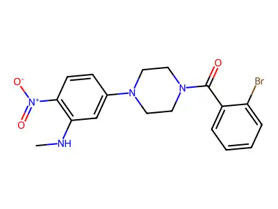 (2-Bromophenyl){4-[3-(methylamino)-4-nitrophenyl]piperazin-1-yl}methanone structure