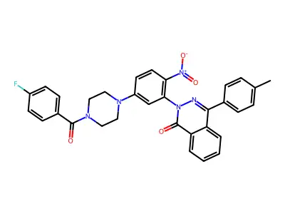 2-[5-[4-(4-fluorobenzoyl)piperazin-1-yl]-2-nitrophenyl]-4-(4-methylphenyl)phthalazin-1-one structure