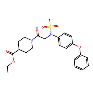ethyl 1-[N-(methylsulfonyl)-N-(4-phenoxyphenyl)glycyl]piperidine-4-carboxylate structure