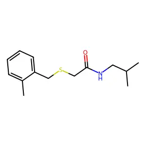 2-[(2-methylbenzyl)sulfanyl]-N-(2-methylpropyl)acetamide structure