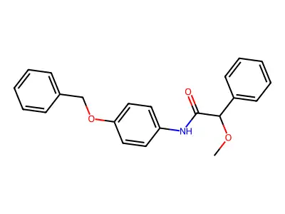 2-methoxy-2-phenyl-N-(4-phenylmethoxyphenyl)acetamide structure