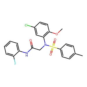 2-(5-chloro-2-methoxy-N-(4-methylphenyl)sulfonylanilino)-N-(2-fluorophenyl)acetamide structure