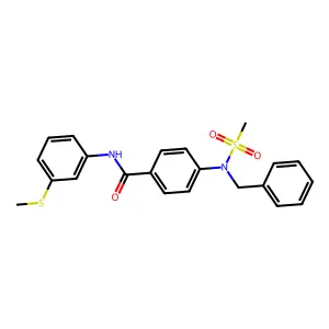 4-[benzyl(methylsulfonyl)amino]-N-(3-methylsulfanylphenyl)benzamide structure