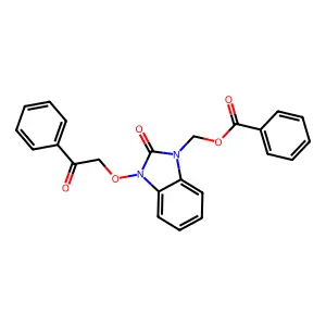 [2-oxo-3-(2-oxo-2-phenylethoxy)-2,3-dihydro-1H-benzimidazol-1-yl]methyl benzoate structure