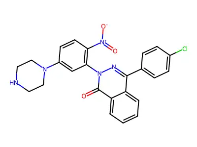 4-(4-Chlorophenyl)-2-(2-nitro-5-piperazin-1-ylphenyl)phthalazin-1-one structure